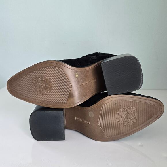 Vince Camuto Kenidra Boots Women's 8W Black Suede Slouchy Winter Western Festive - Picture 8 of 10